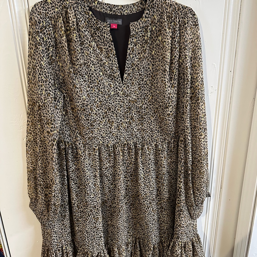 Leopard Print Long Sleeve Dress
